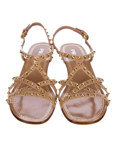 prada sandals 2011|Prada studded pony skin sandals.